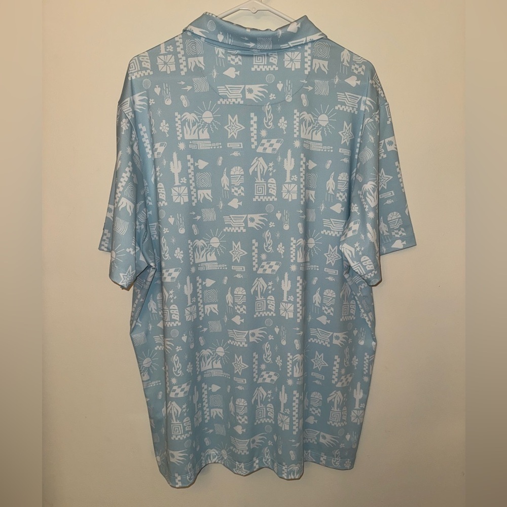 Bad Birdie Dry Heat Golf Polo Men’s Size 2XL Cool Blue BBMP001-643A - Picture 2 of 7